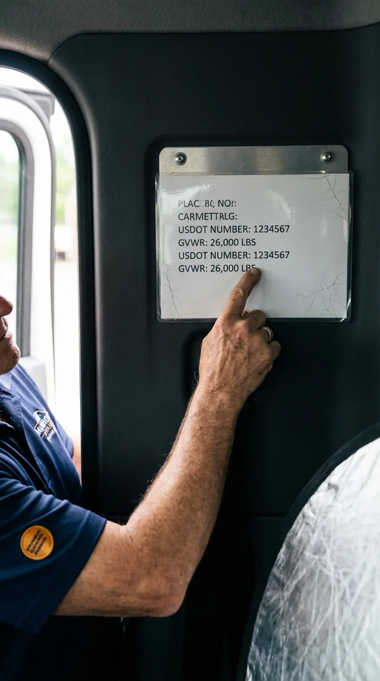 USDOT licensing placard verification in Newbury